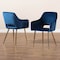 Baxton Studio Germaine Blue Velvet Gold Finished 2-Piece Metal Dining Chair Set 160-9914 - alternate 7